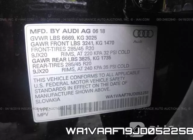 WA1VAAF79JD052258 фото 10