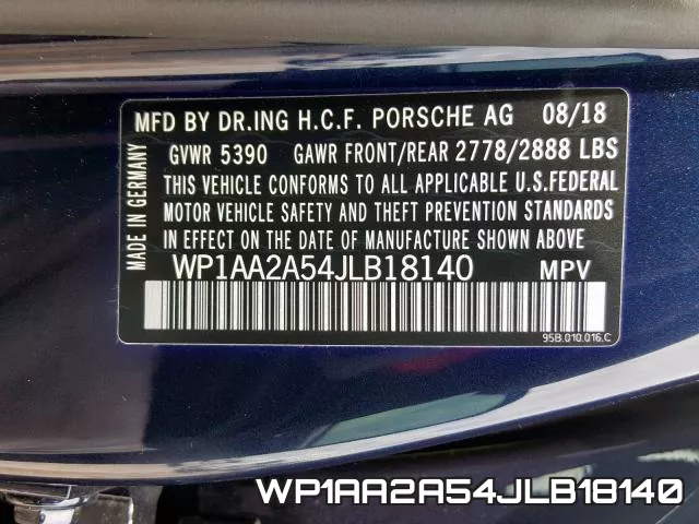 WP1AA2A54JLB18140 фото 2