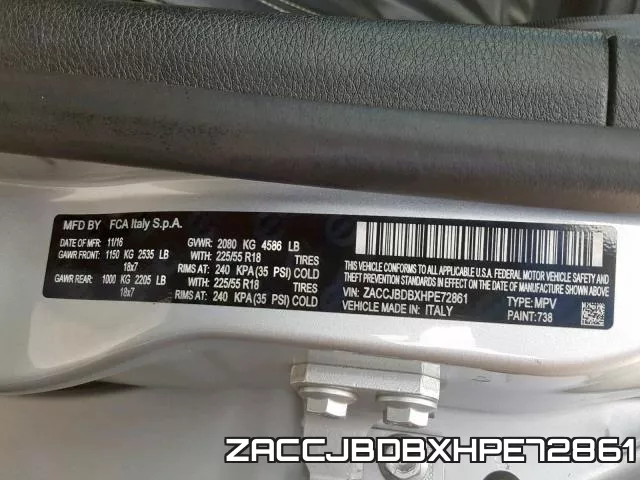 ZACCJBDBXHPE72861 фото 2