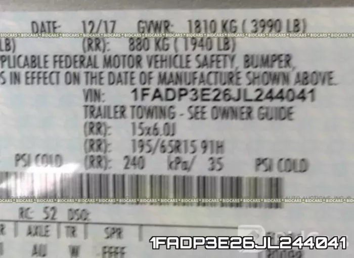 1FADP3E26JL244041 фото 10