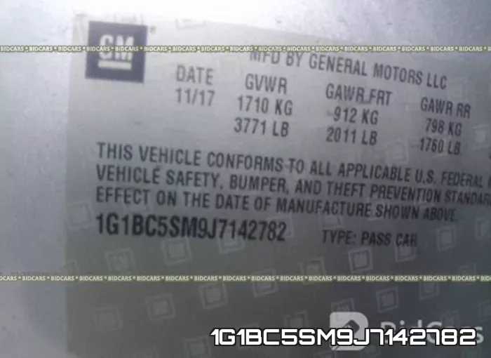 1G1BC5SM9J7142782 фото 10