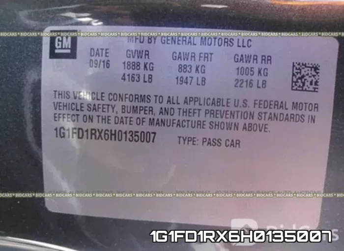 1G1FD1RX6H0135007 фото 10