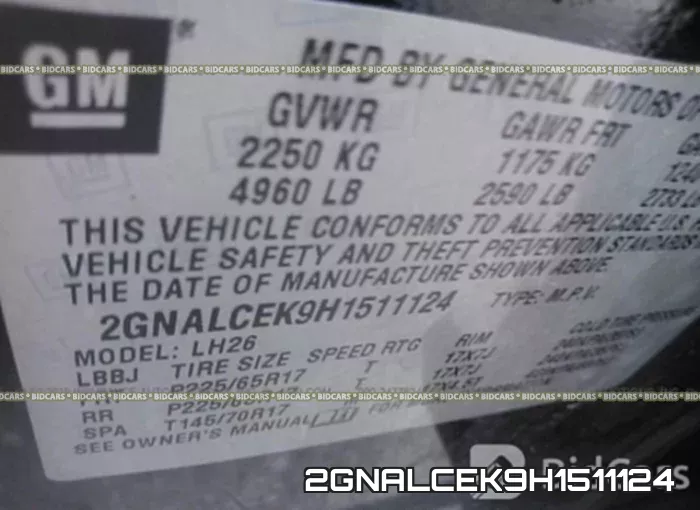 2GNALCEK9H1511124 фото 10