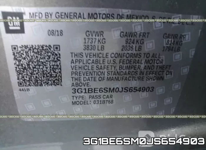 3G1BE6SM0JS654903 фото 10