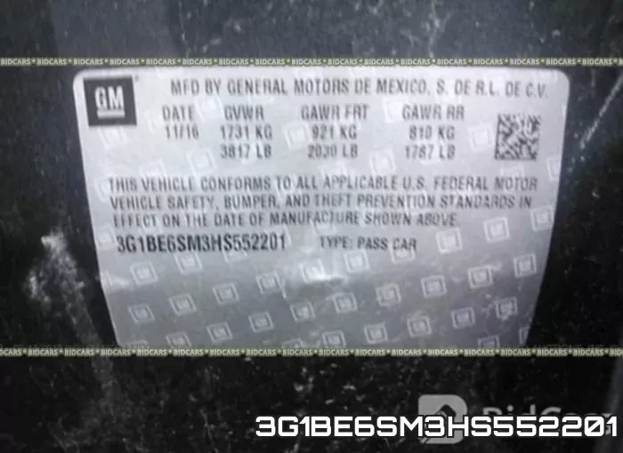 3G1BE6SM3HS552201 фото 10