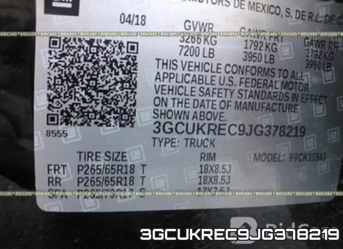 3GCUKREC9JG378219 фото 10