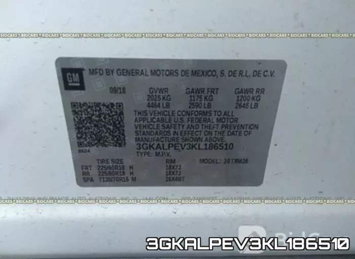 3GKALPEV3KL186510 фото 10