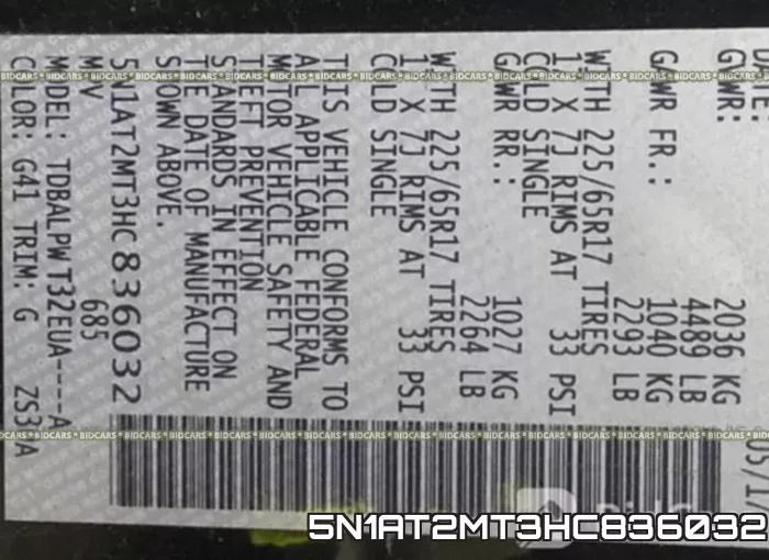 5N1AT2MT3HC836032 фото 10