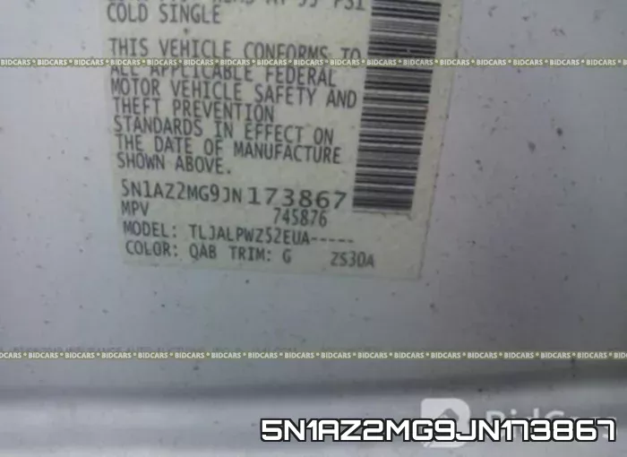 5N1AZ2MG9JN173867 фото 10