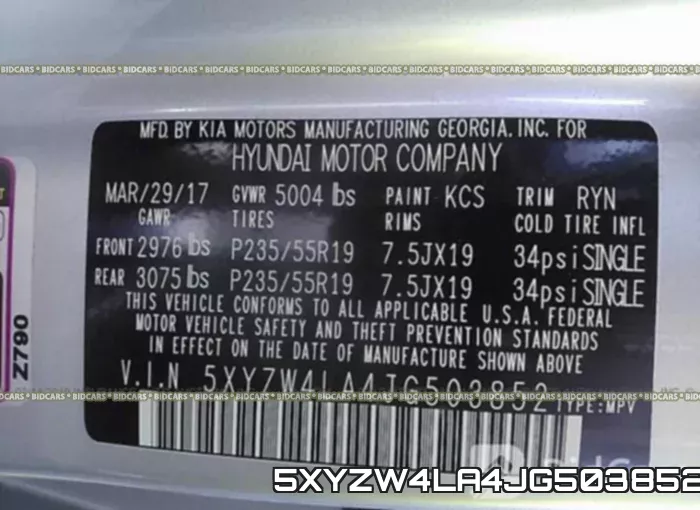 5XYZW4LA4JG503852 фото 10