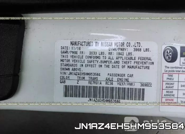 JN1AZ4EH5HM953584 фото 10