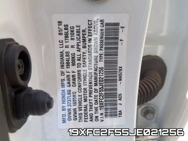 19XFC2F55JE021256 фото 2