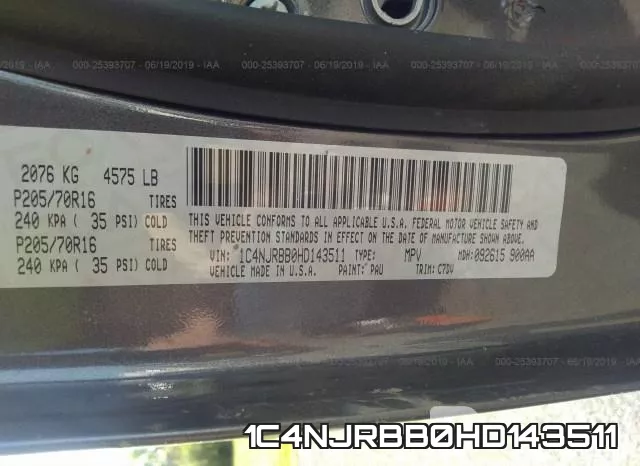 1C4NJRBB0HD143511 фото 10