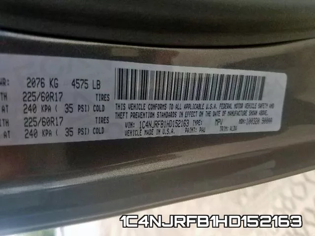 1C4NJRFB1HD152163 фото 2