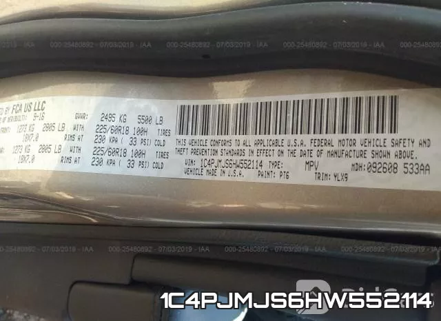 1C4PJMJS6HW552114 фото 10