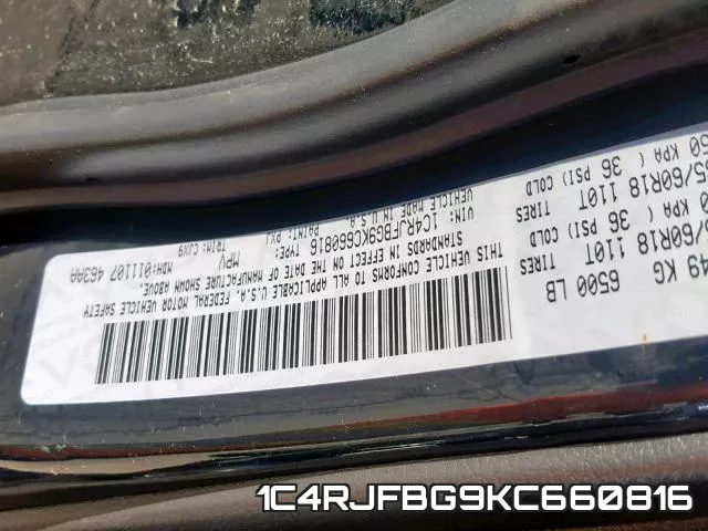 1C4RJFBG9KC660816 фото 2
