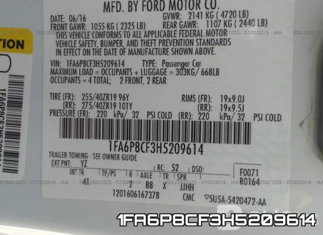 1FA6P8CF3H5209614 фото 10
