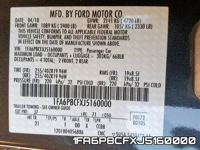 1FA6P8CFXJ5160000 фото 2