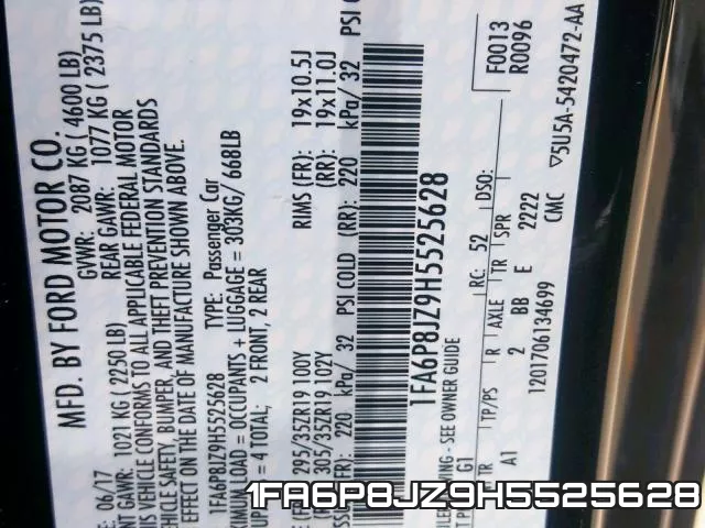 1FA6P8JZ9H5525628 фото 2