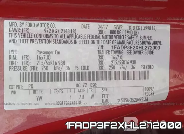 1FADP3F2XHL272000 фото 10
