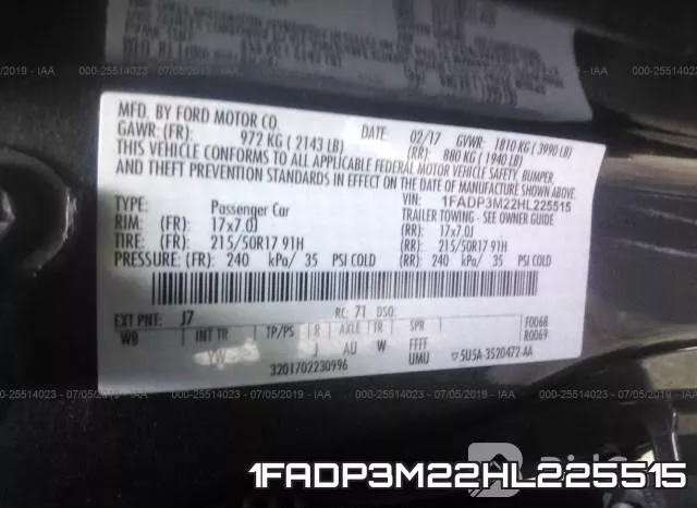1FADP3M22HL225515 фото 10