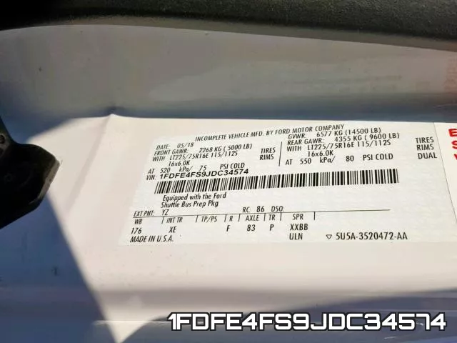 1FDFE4FS9JDC34574 фото 2