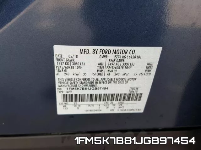 1FM5K7B81JGB97454 фото 2