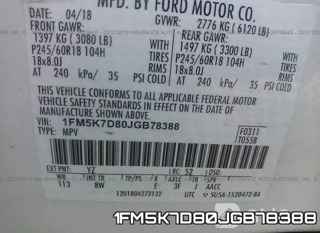 1FM5K7D80JGB78388 фото 10