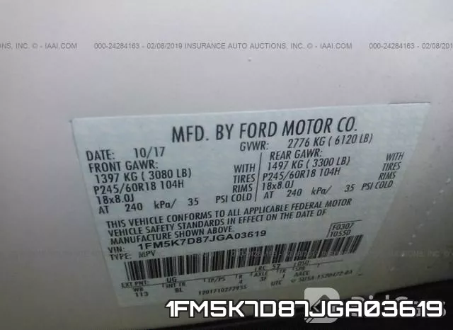 1FM5K7D87JGA03619 фото 10