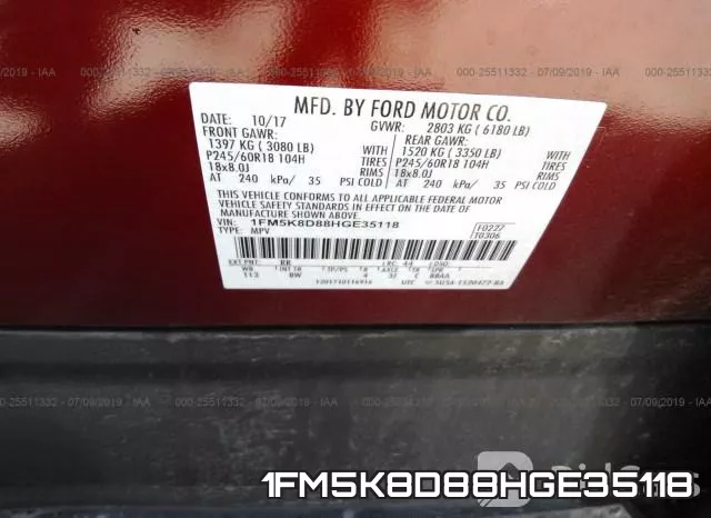 1FM5K8D88HGE35118 фото 10