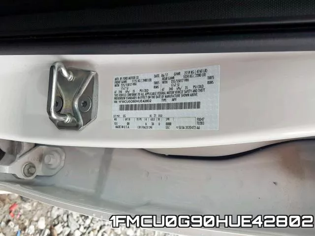 1FMCU0G90HUE42802 фото 2