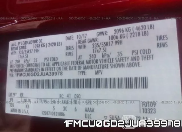 1FMCU0GD2JUA39978 фото 10
