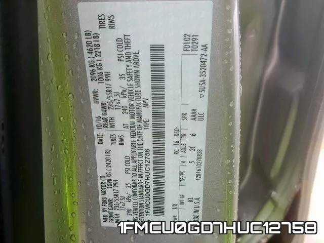 1FMCU0GD7HUC12758 фото 2