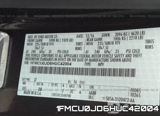 1FMCU0JD6HUC42004 фото 10