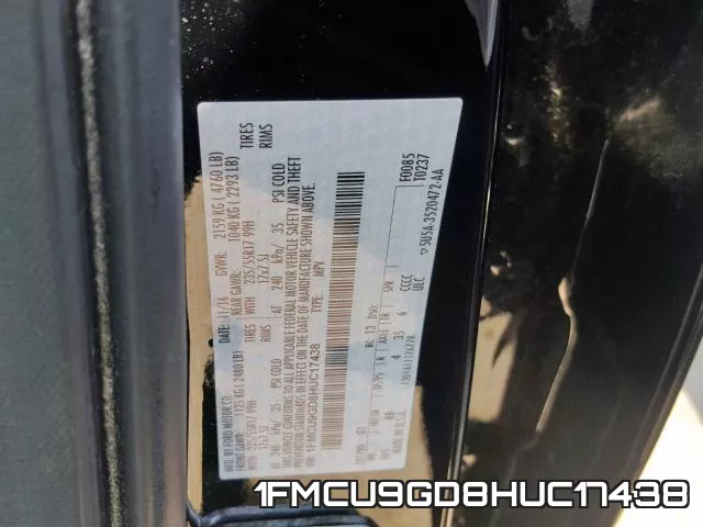 1FMCU9GD8HUC17438 фото 2