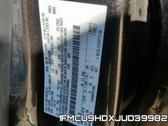 1FMCU9HDXJUD39982 фото 2