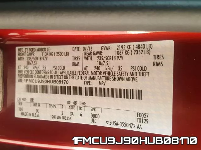 1FMCU9J90HUB08170 фото 2
