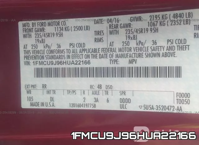 1FMCU9J96HUA22166 фото 10