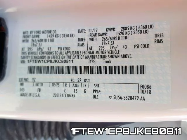 1FTEW1CP8JKC80811 фото 2