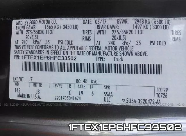 1FTEX1EP6HFC33502 фото 10