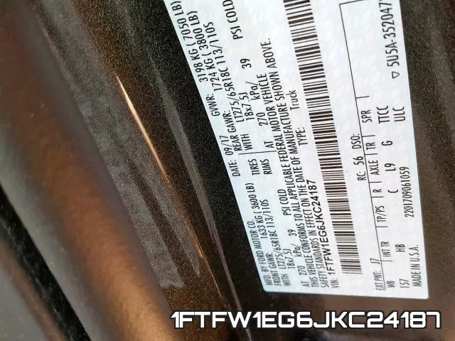 1FTFW1EG6JKC24187 фото 2