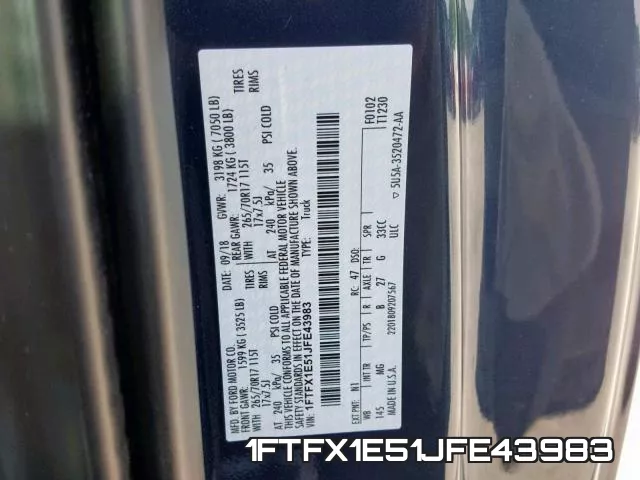 1FTFX1E51JFE43983 фото 2