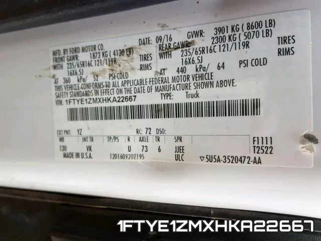 1FTYE1ZMXHKA22667 фото 2