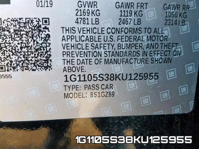 1G1105S38KU125955 фото 2