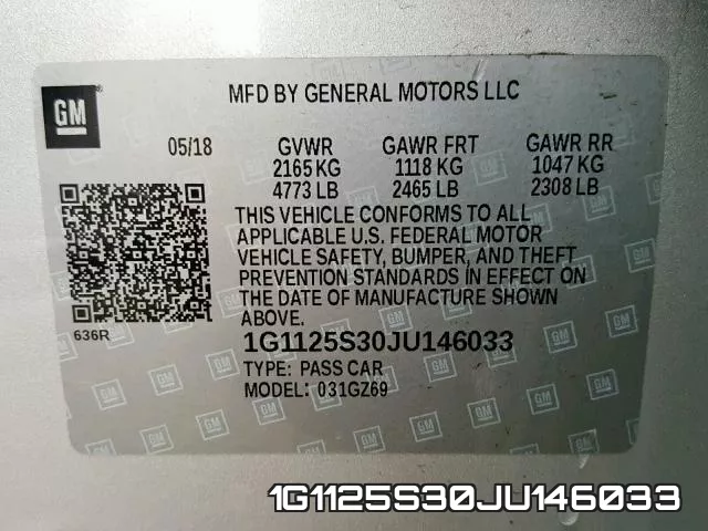 1G1125S30JU146033 фото 2