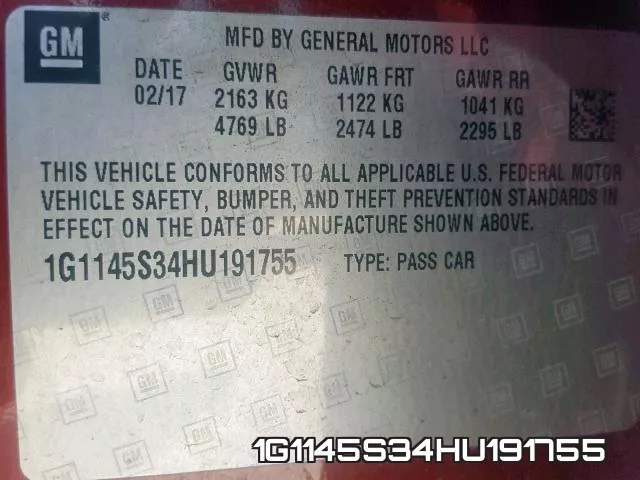 1G1145S34HU191755 фото 2
