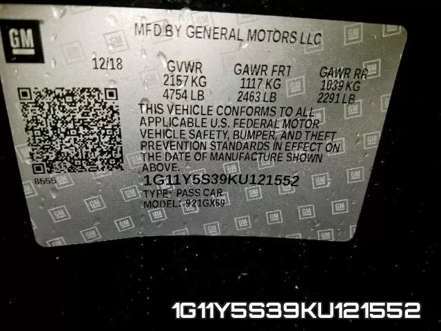 1G11Y5S39KU121552 фото 2