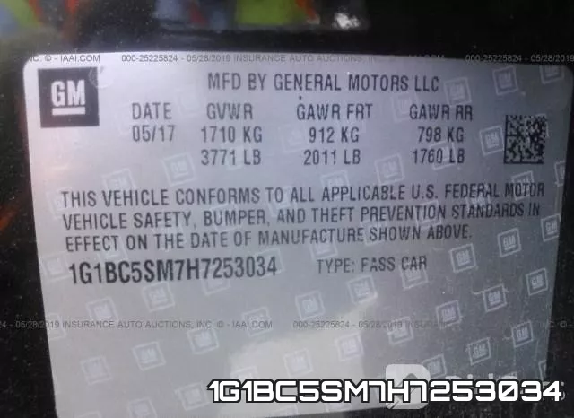 1G1BC5SM7H7253034 фото 10