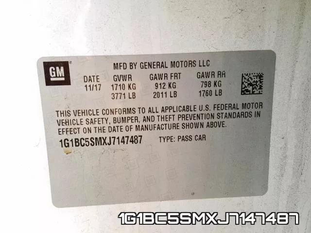 1G1BC5SMXJ7147487 фото 2