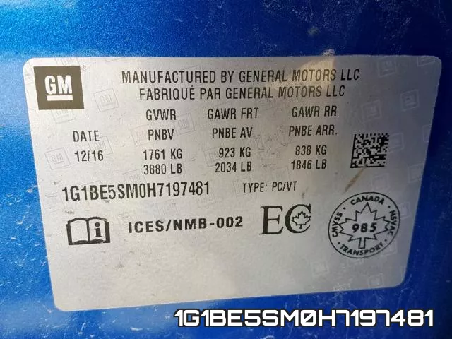1G1BE5SM0H7197481 фото 2